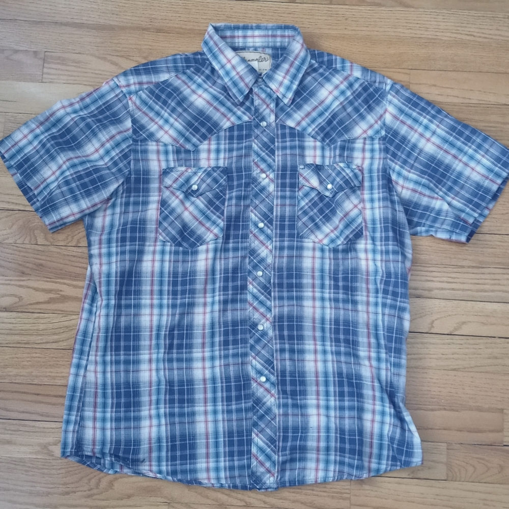 2/$20 Men's Vintage Western snap button shirt